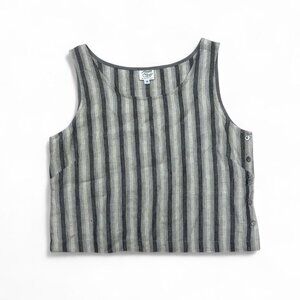 Margaret O’Leary Linen Striped Tank Top Blouse Sleeveless Medium European Summer